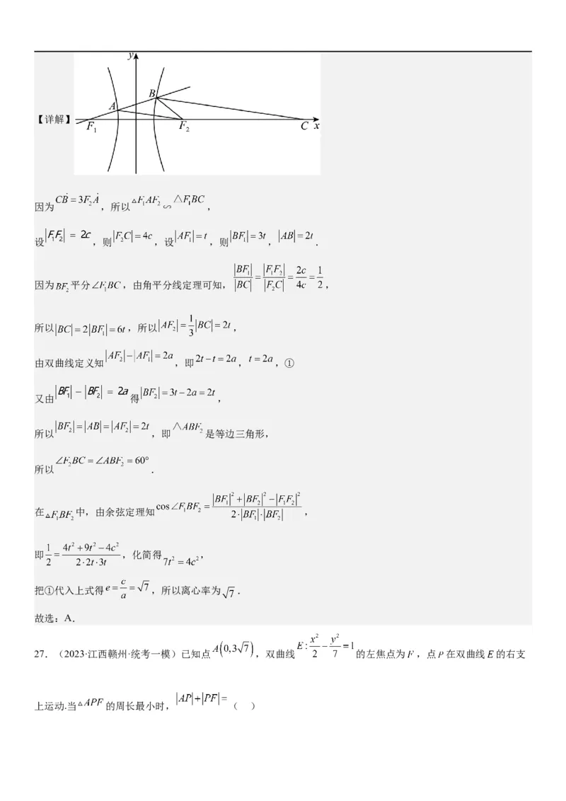解密21双曲线（解析版）_2.2025数学总复习_2023年新高考资料_二轮复习_考点2023年高考数学二轮复习讲义+训练（新高考专用）