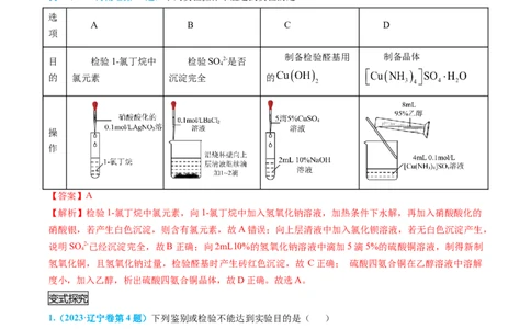 专题04物质的检验与鉴别-实验攻略备战2024年高考化学实验常考知识点全突破（解析版）_05高考化学_新高考复习资料_2024年新高考资料_❤专项复习资料_教师版（含答案解析）