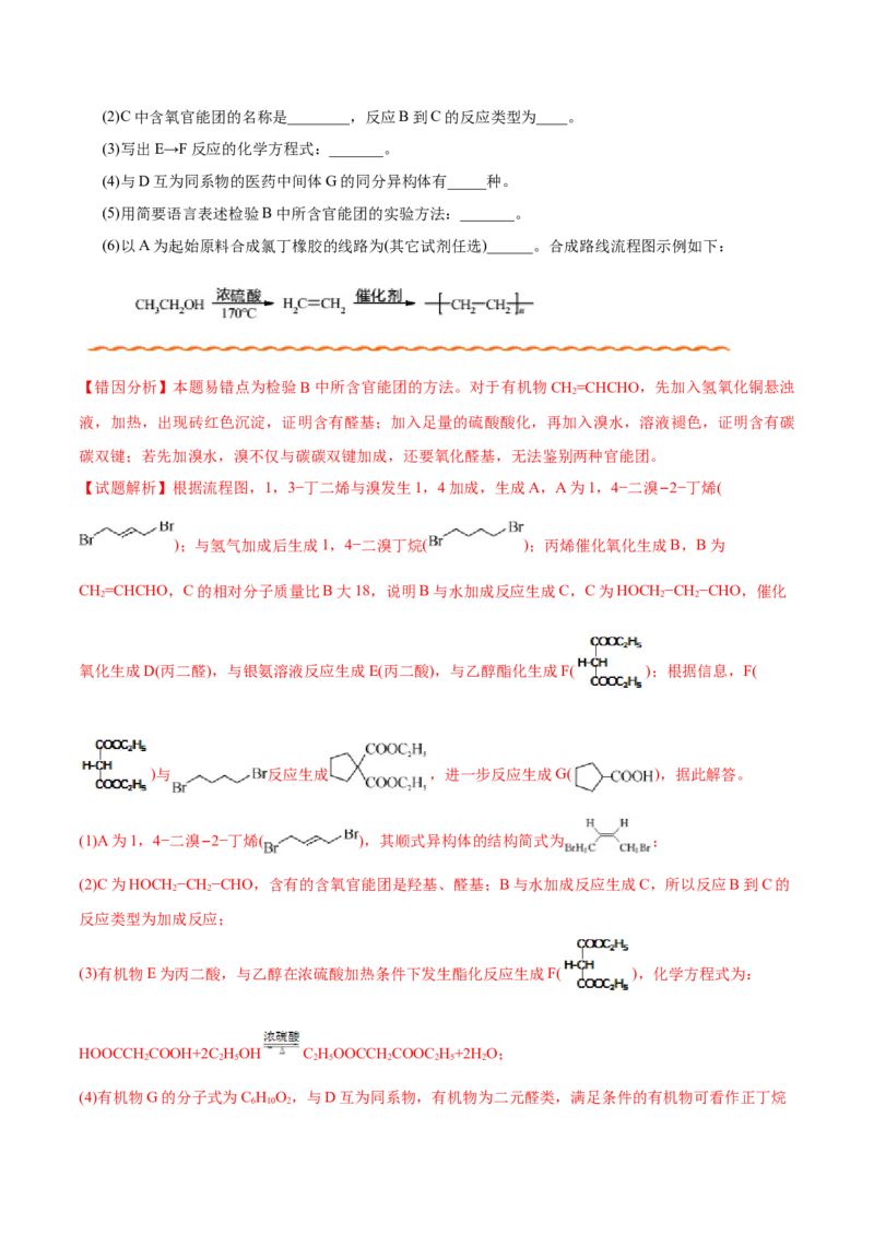 专题12有机化学基础&mdash;&mdash;备战2021年高考化学纠错笔记（学生版）_05高考化学_新高考复习资料_2023年新高考资料_一轮复习_2023年新高考大一轮复习讲义_赠备战2021年高考化学纠错笔记