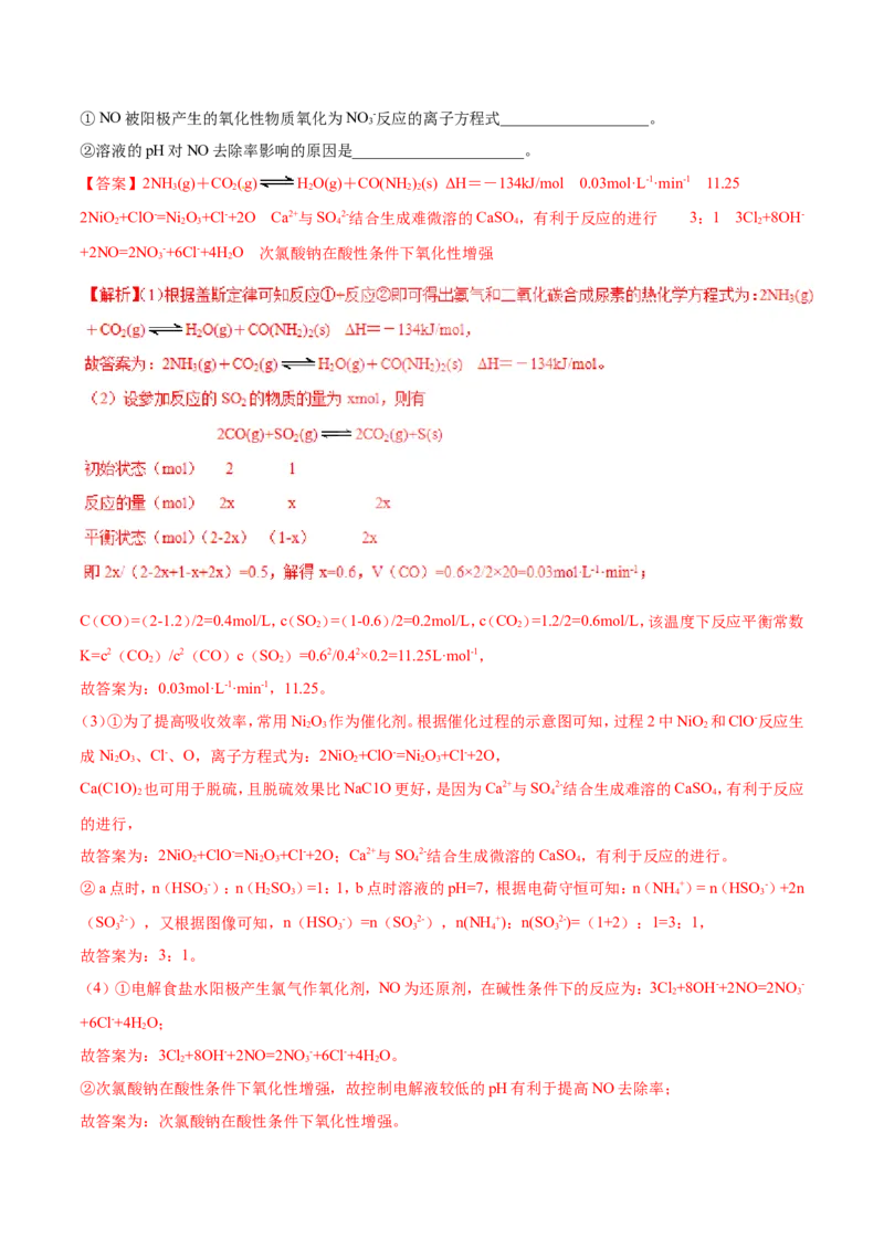 专题20化学反应原理的综合应用-2019年高考化学易错题汇总（解析版）_05高考化学_新高考复习资料_2022年新高考资料_2022年一轮复习各版本_1.高考化学2022年一轮复习通用版