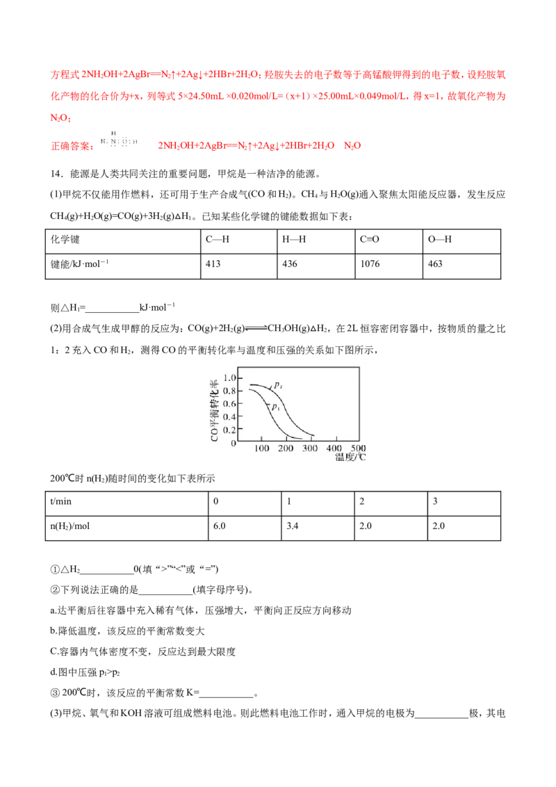 专题20化学反应原理的综合应用-2019年高考化学易错题汇总（解析版）_05高考化学_新高考复习资料_2022年新高考资料_2022年一轮复习各版本_1.高考化学2022年一轮复习通用版