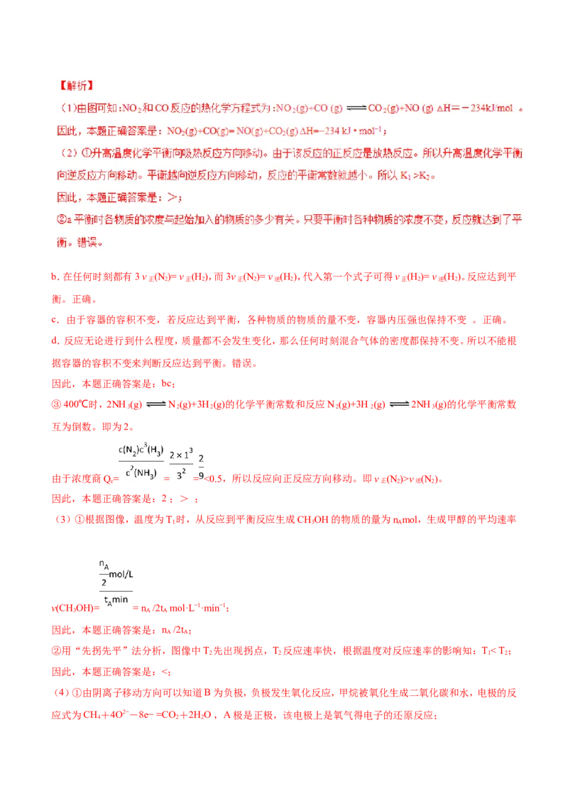 专题20化学反应原理的综合应用-2019年高考化学易错题汇总（解析版）_05高考化学_新高考复习资料_2022年新高考资料_2022年一轮复习各版本_1.高考化学2022年一轮复习通用版