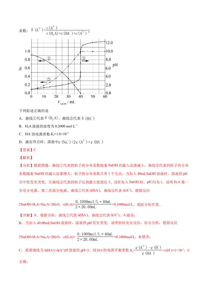 专题10水溶液中的离子平衡-2020年高考化学真题与模拟题分类训练（教师版含解析）_05高考化学_新高考复习资料_2022年新高考资料_2022年一轮复习各版本