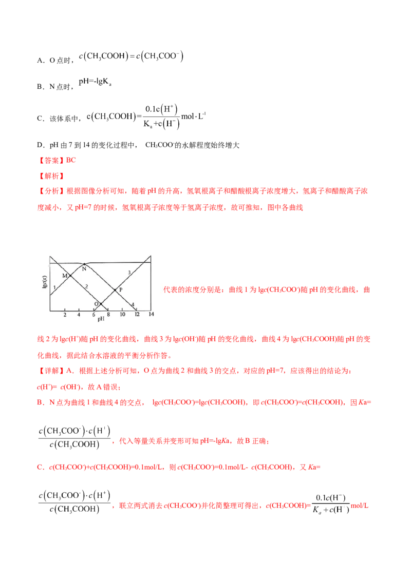 专题10水溶液中的离子平衡-2020年高考化学真题与模拟题分类训练（教师版含解析）_05高考化学_新高考复习资料_2022年新高考资料_2022年一轮复习各版本