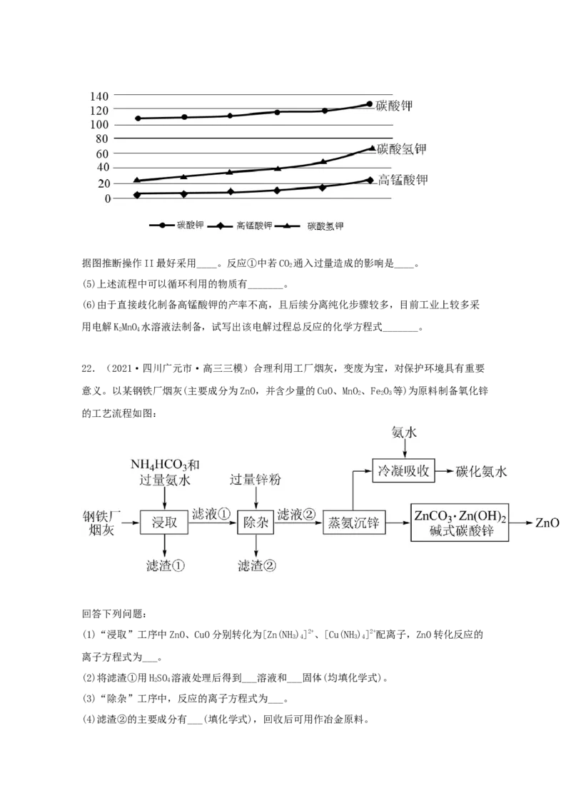 专题20工业流程题（学生版）2021年高考化学真题和模拟题分类汇编（44题）_05高考化学_新高考复习资料_2023年新高考资料_一轮复习_2023年新高考大一轮复习讲义