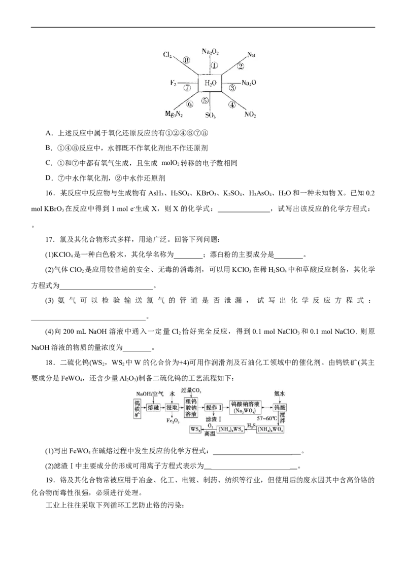 专题04氧化还原反应（练）（原卷版）_05高考化学_通用版（老高考）复习资料_2023年复习资料_二轮复习_2023年高考化学二轮复习讲练测（全国通用）