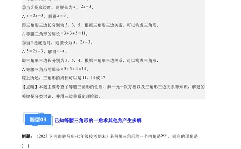 专题05等腰三角形的多解问题之六大题型（解析版）_初中数学人教版_8上-初中数学人教版_旧版_06习题试卷_6期中期末复习专题