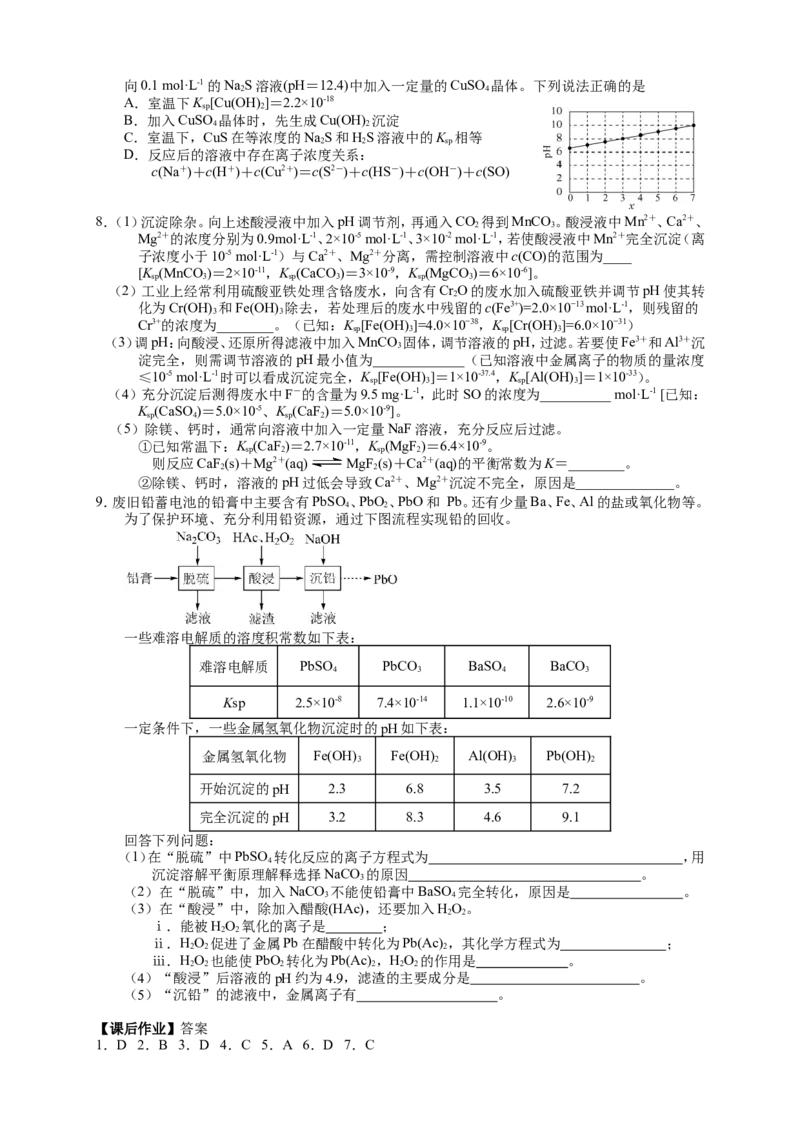 2025届高三化学一轮专题复习讲义（15）-专题三第八讲沉淀溶解平衡_05高考化学_2025年新高考资料_一轮复习_2025届高三化学一轮专题复习讲义