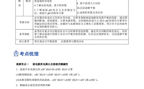 专题06水溶液中的离子平衡（讲）-2023年高考化学二轮复习讲练测（新高考专用）原卷版_05高考化学_新高考复习资料_2023年新高考资料_二轮复习