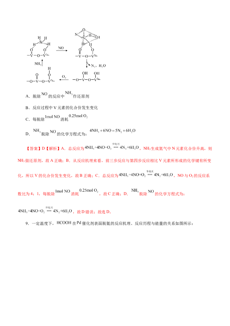 专题12化学反应机理（测）-2023年高考化学二轮复习讲练测（新高考专用）（解析版）_05高考化学_新高考复习资料_2023年新高考资料_二轮复习