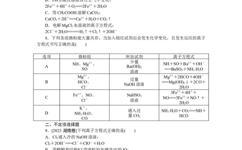 专练7离子方程式书写与正误判断_05高考化学_新高考复习资料_2023年新高考资料_专项复习_2023《微专题&middot;小练习》&middot;化学&middot;新教材&middot;XL-6