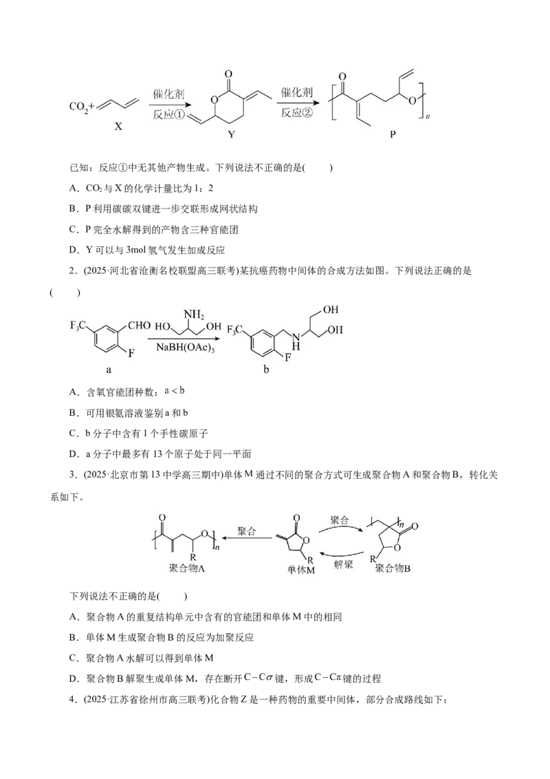 专题13有机化学基础（练习）（原卷版）_05高考化学_2025年新高考资料_二轮复习_上好课2025年高考化学二轮复习讲练测（新高考通用）3379109_主题六有机化学