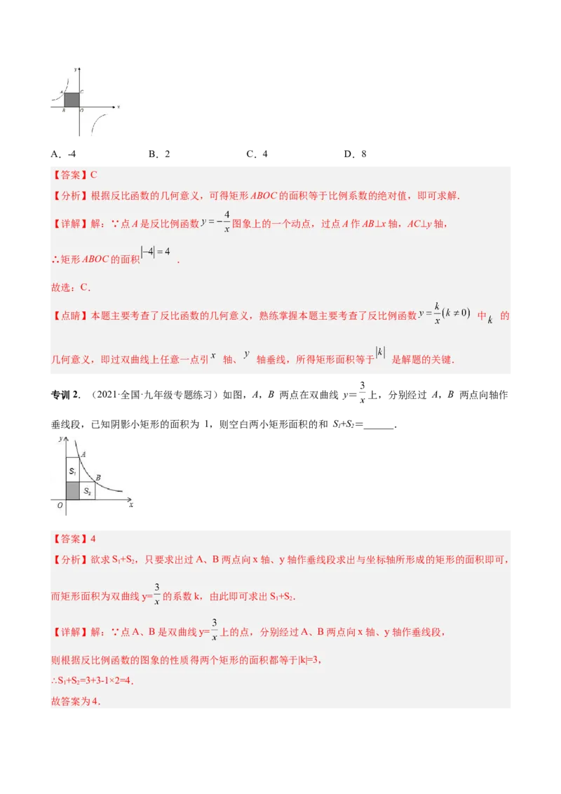 专题04反比例函数模型（专项突破）-解析版_初中数学人教版_9下-初中数学人教版_07专项讲练_一题三变系列2022-2023学年九年级数学下册重要考点题型精讲精练(人教版)