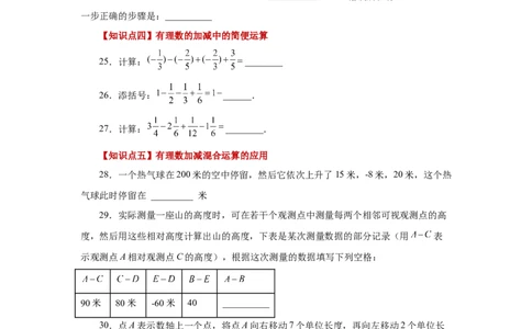 专题1.20有理数的减法（基础篇）（专项练习）-2022-2023学年七年级数学上册基础知识专项讲练（人教版）_初中数学人教版_7上-初中数学人教版_7上-初中数学人教版（旧版）赠送_07专项讲练