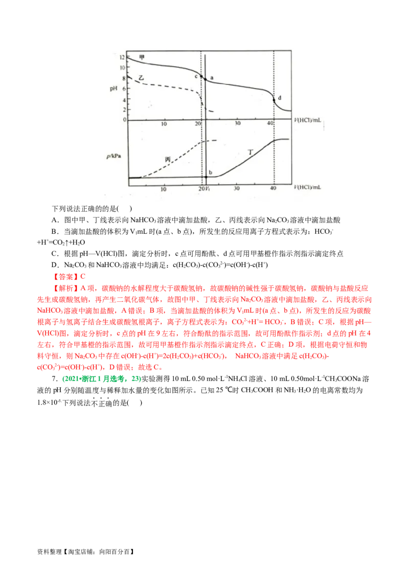 专题08水溶液中的离子反应与平衡(讲义)(解析版)_05高考化学_新高考复习资料_2024年新高考资料_二轮复习资料_2024年高考化学二轮复习讲练测（新教材新高考）_配套讲义（原卷版+解析版）