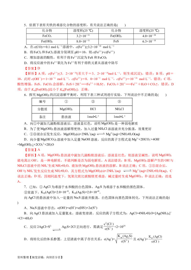 专题08水溶液中的离子反应与平衡(讲义)(解析版)_05高考化学_新高考复习资料_2024年新高考资料_二轮复习资料_2024年高考化学二轮复习讲练测（新教材新高考）_配套讲义（原卷版+解析版）