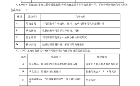 专题01化学与STSE（练）（原卷版）_05高考化学_通用版（老高考）复习资料_2023年复习资料_二轮复习_2023年高考化学二轮复习讲练测（全国通用）