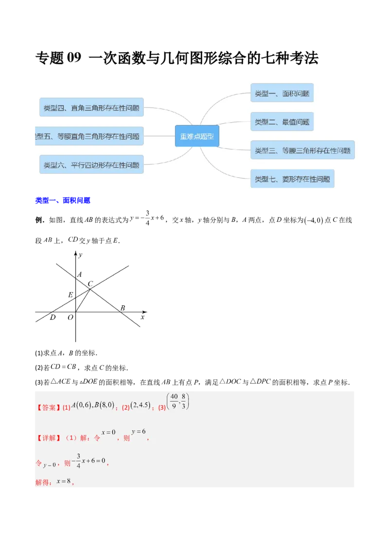 专题09一次函数与几何图形综合的七种考法（解析版）_初中数学人教版_八年级数学下册_保存转存之后查看(1)_8下-初中数学人教版（2026春新版持续更新）_旧版-可参考_07专项讲练