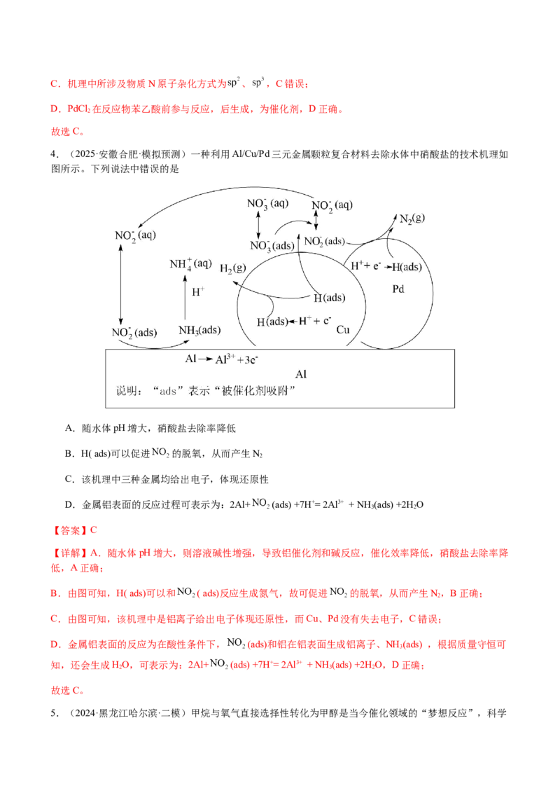 专题20化学反应机理与反应历程图像分析（解析版）-备战2025年高考化学二轮&middot;突破提升专题复习讲义（新高考通用）_05高考化学_2025年新高考资料_二轮复习
