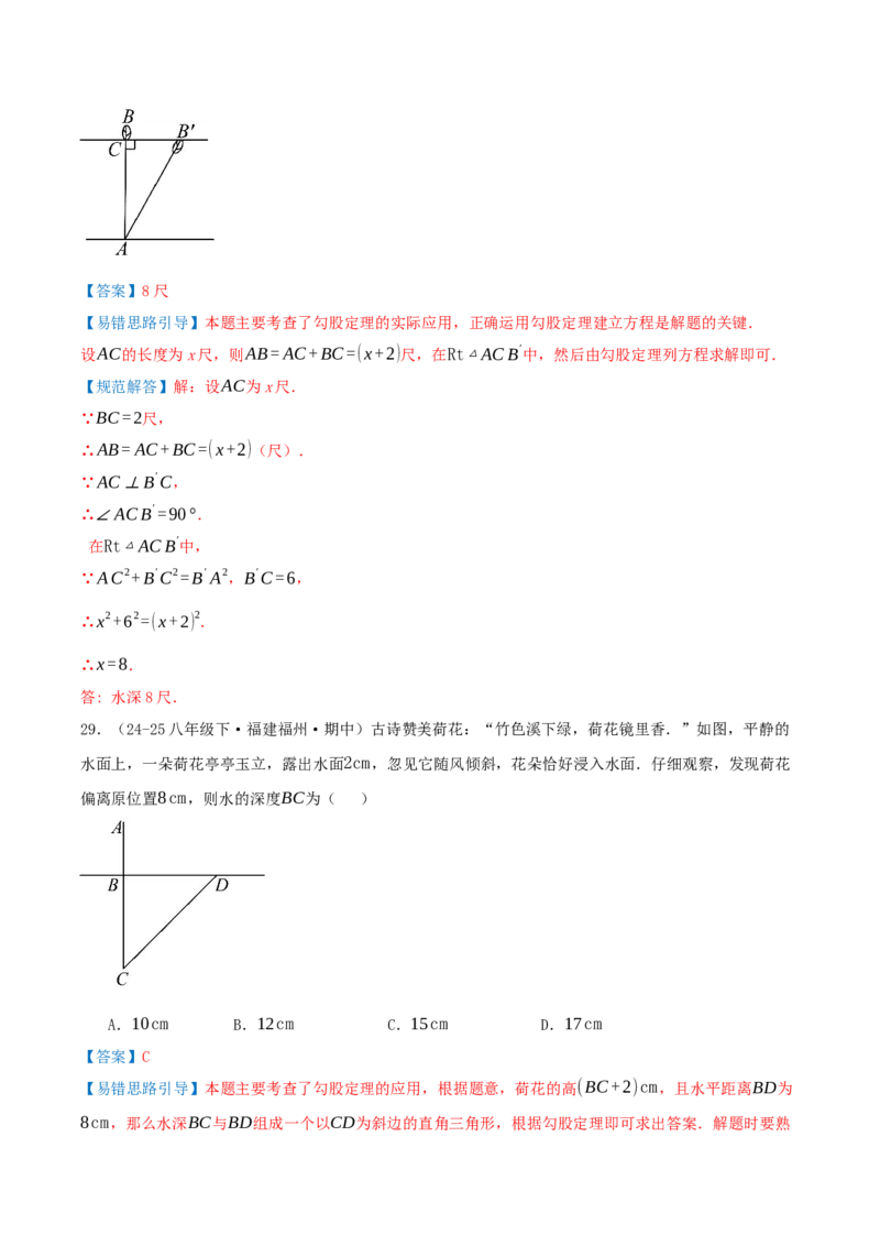 专题20.5勾股定理（十八大易错题题型训练共52题）解析版_初中数学人教版_八年级数学下册_保存转存之后查看(1)_2026春季新版-持续更新中_第二套-知_08讲义练习
