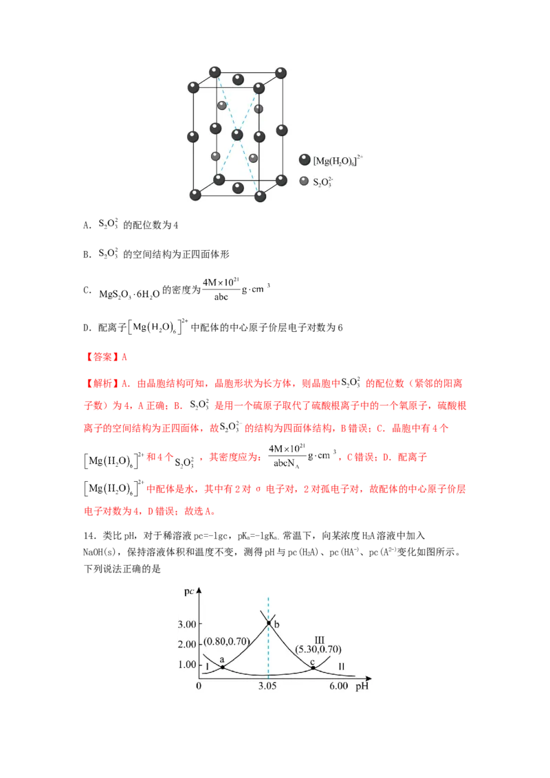 专练15十四道选择题+主观原理题-备战2024年高考化学考前手感保温训练（新高考卷）（解析版）_05高考化学_2024年新高考资料_5.2024三轮冲刺