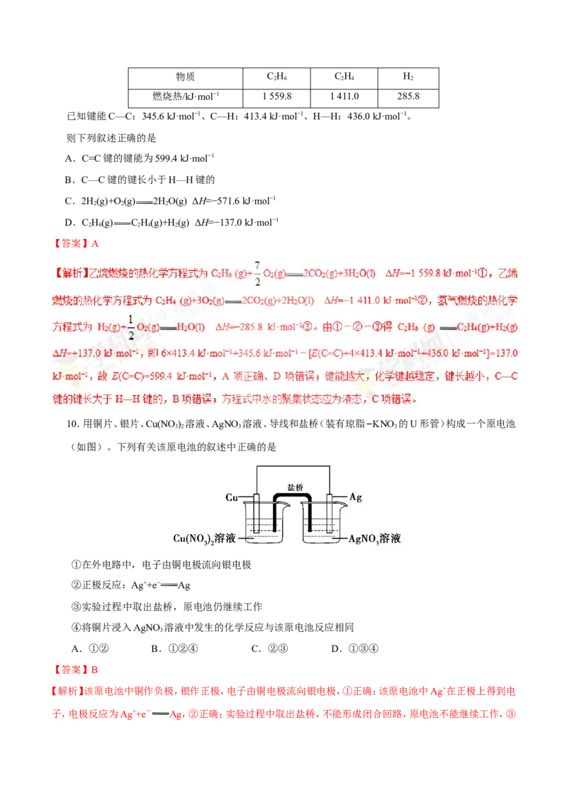 专题05化学反应与能量-高中化学纠错笔记_05高考化学_新高考复习资料_2022年新高考资料_2022年一轮复习各版本_1.高考化学2022年一轮复习通用版_赠品高中化学纠错笔记