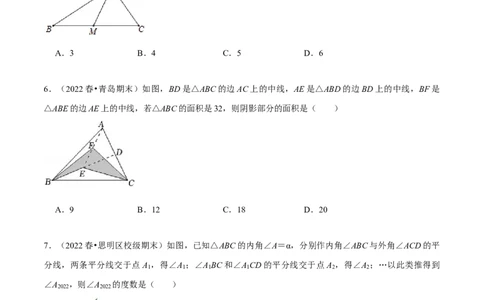 专题11.6三角形（压轴题综合测试卷）（人教版）（原卷版）_初中数学人教版_8上-初中数学人教版_旧版_07专项讲练_八年级数学上册从重点到压轴（人教版）