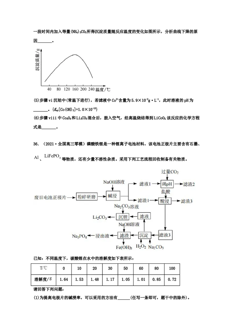 专题07金属及其化合物（学生版）2021年高考化学真题和模拟题分类汇编（56题）_05高考化学_新高考复习资料_2023年新高考资料_一轮复习_2023年新高考大一轮复习讲义