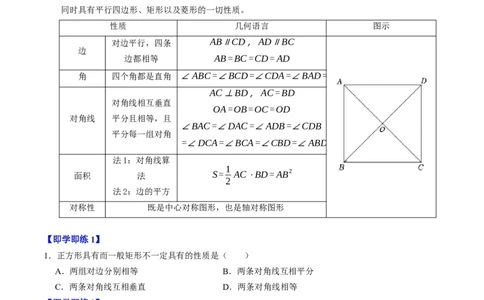 专题21.8正方形的性质（高效培优讲义）（试题版）_初中数学人教版_八年级数学下册_保存转存之后查看(1)_2026春季新版-持续更新中_第二套-知_08讲义练习