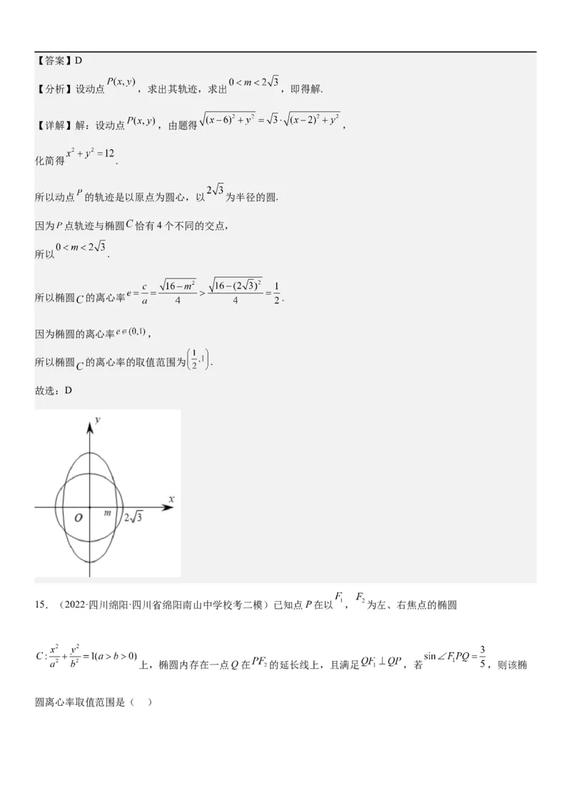 解密20椭圆(解析版）_2.2025数学总复习_2023年新高考资料_二轮复习_考点2023年高考数学二轮复习讲义+训练（新高考专用）