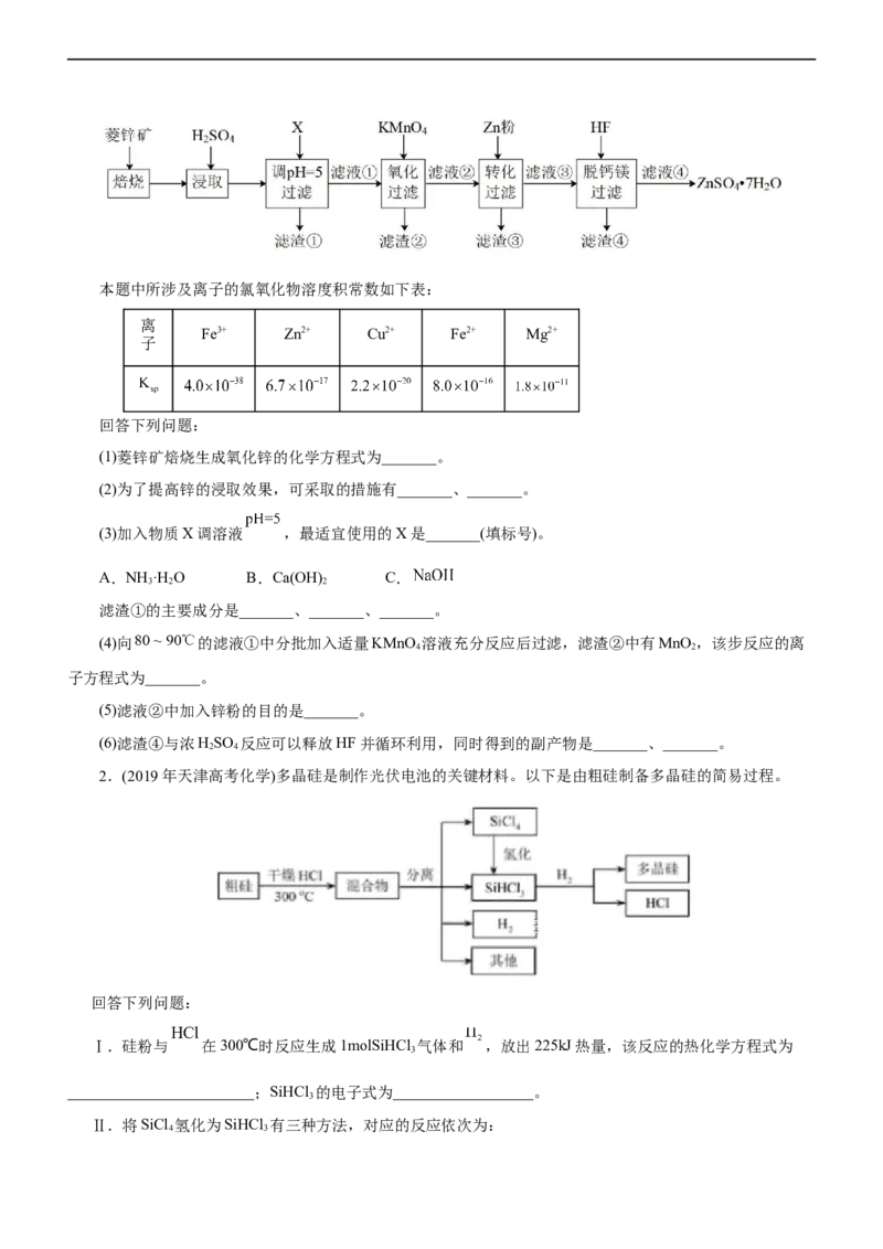 专题13化学工艺流程（讲）（学生版）_05高考化学_通用版（老高考）复习资料_2023年复习资料_二轮复习_2023年高考化学二轮复习讲练测（全国通用）