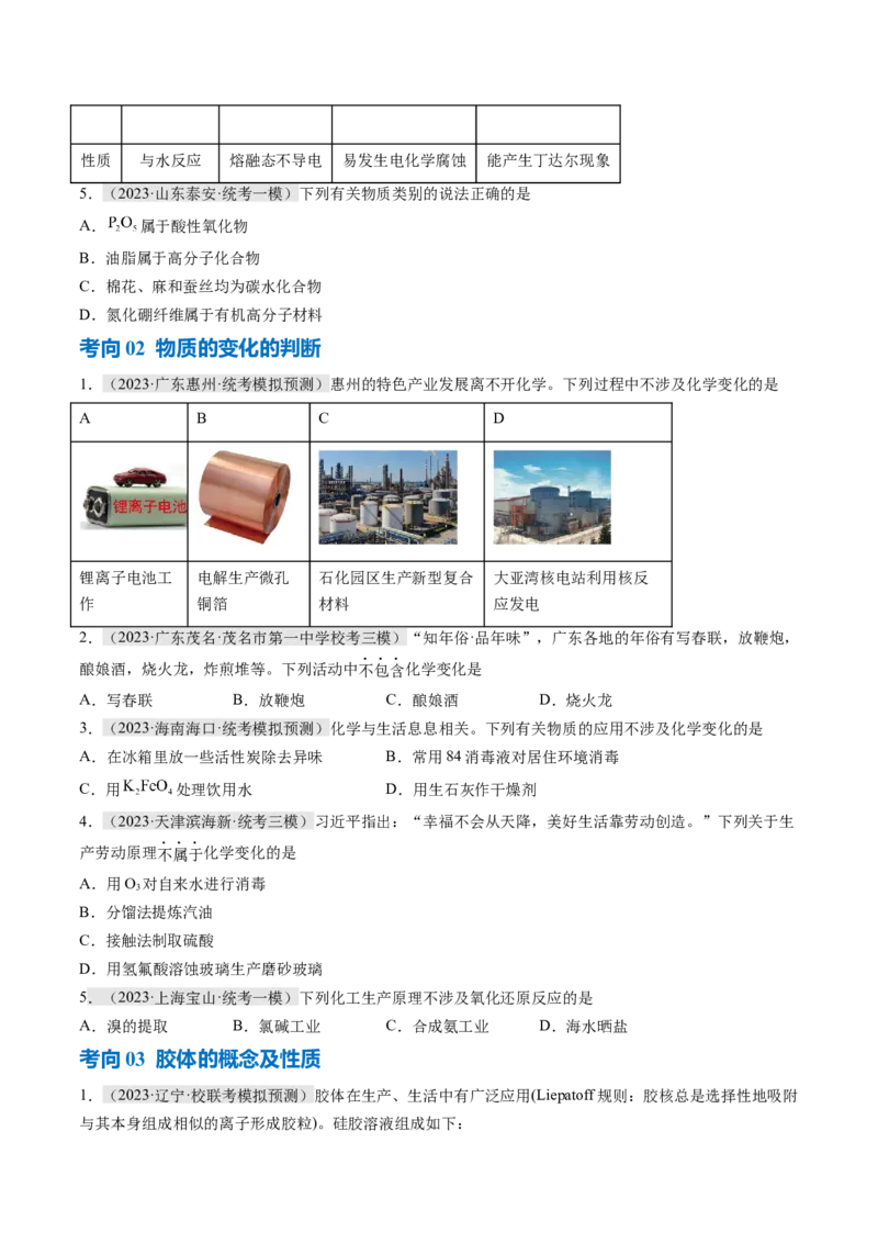 专题01化学与STSE物质的分类化学用语（讲义）（原卷版）_05高考化学_2024年新高考资料_2.2024二轮复习_高频考点2024年高考化学二轮复习高频考点追踪与预测（新高考专用）
