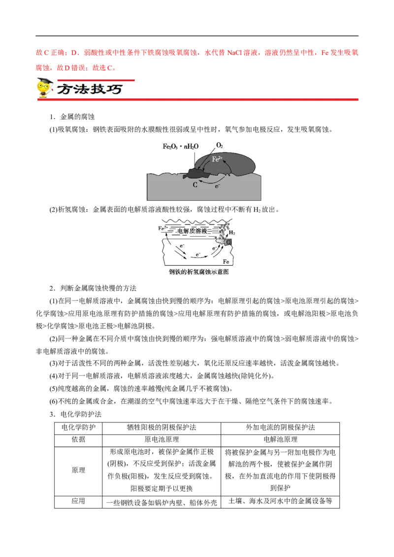 专项24金属的腐蚀与防护（解析版）_05高考化学_新高考复习资料_2023年新高考资料_专项复习_2023年高考化学热点专项导航与精练（新高考专用）