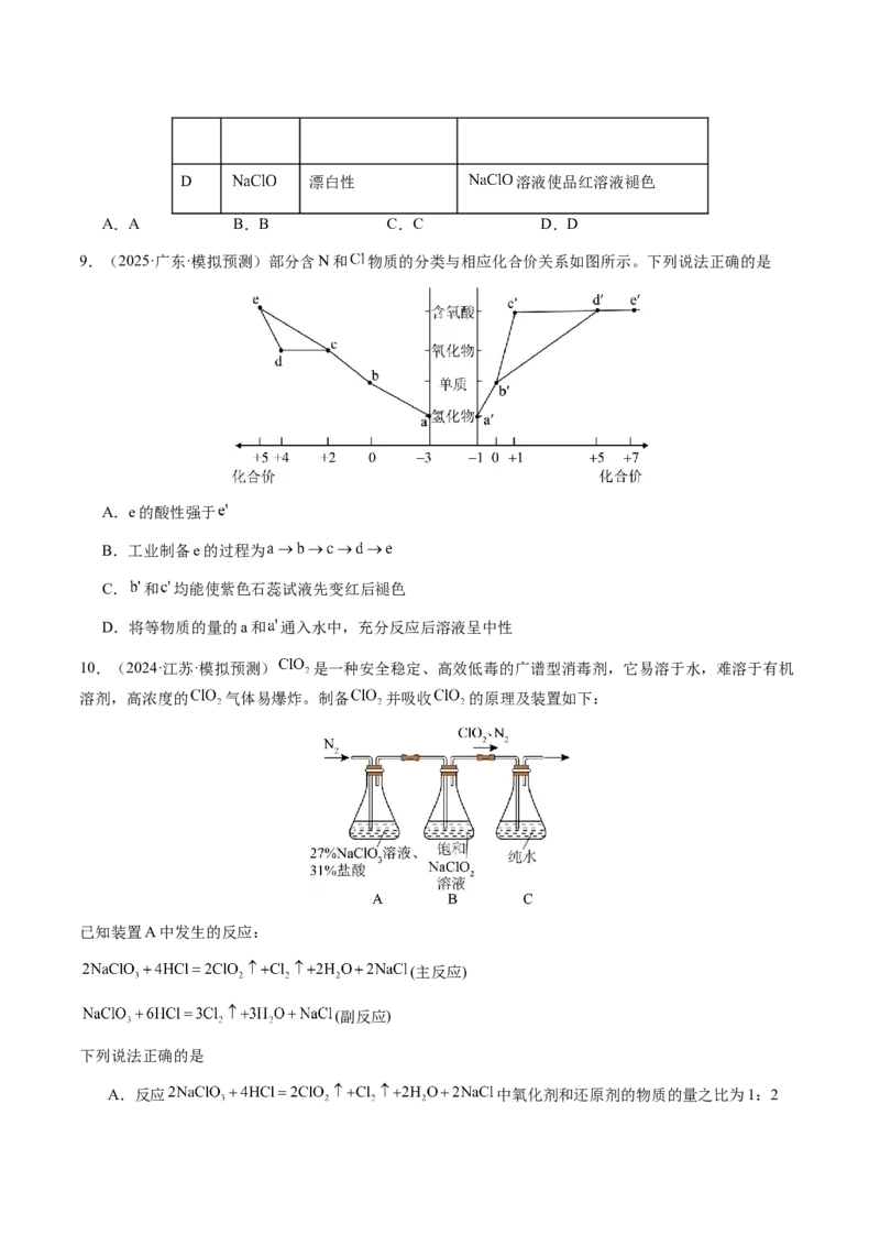 专题09元素及其化合物的性质、用途与转化（原卷版）-备战2025年高考化学二轮&middot;突破提升专题复习讲义（新高考通用）_05高考化学_2025年新高考资料_二轮复习_01高考语文等多个文件