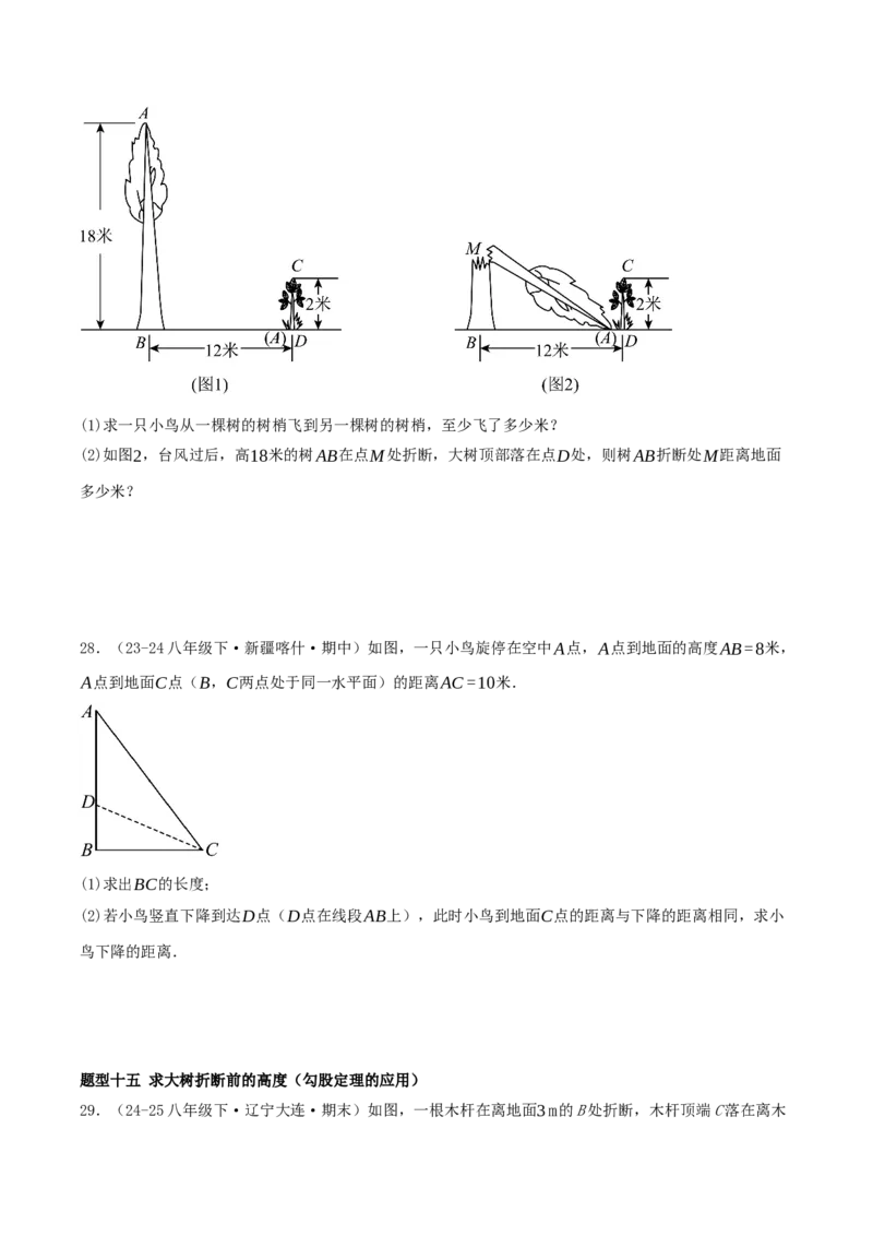 专题20.4勾股定理（二十六压轴题题型训练共52题）原卷版_初中数学人教版_八年级数学下册_保存转存之后查看(1)_2026春季新版-持续更新中_第二套-知_08讲义练习