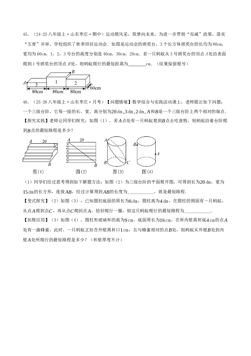 专题20.4勾股定理（二十六压轴题题型训练共52题）原卷版_初中数学人教版_八年级数学下册_保存转存之后查看(1)_2026春季新版-持续更新中_第二套-知_08讲义练习