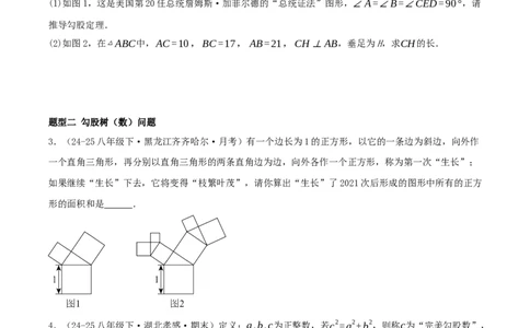 专题20.4勾股定理（二十六压轴题题型训练共52题）原卷版_初中数学人教版_八年级数学下册_保存转存之后查看(1)_2026春季新版-持续更新中_第二套-知_08讲义练习