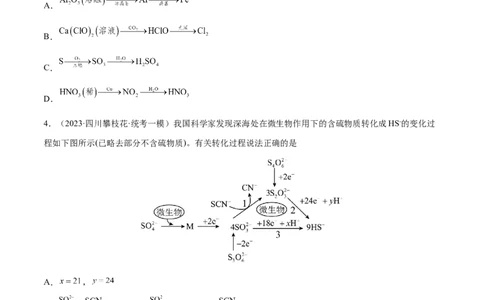 专题06非金属及其重要化合物（分层练）（原卷版）_05高考化学_新高考复习资料_2024年新高考资料_二轮复习资料_分层练