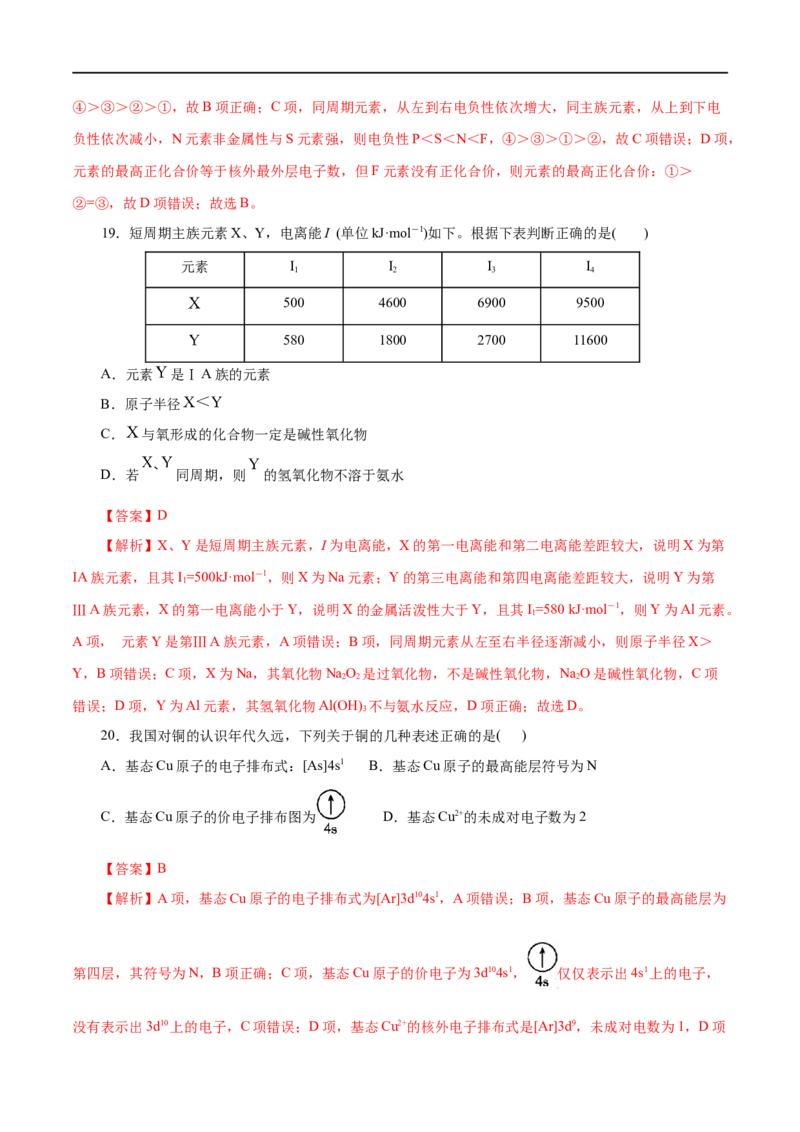 专题13原子结构与性质-2023年高考化学一轮复习小题多维练（解析版）_05高考化学_通用版（老高考）复习资料_2023年复习资料_一轮复习_2023年高考化学一轮复习小题多维练（全国通用）