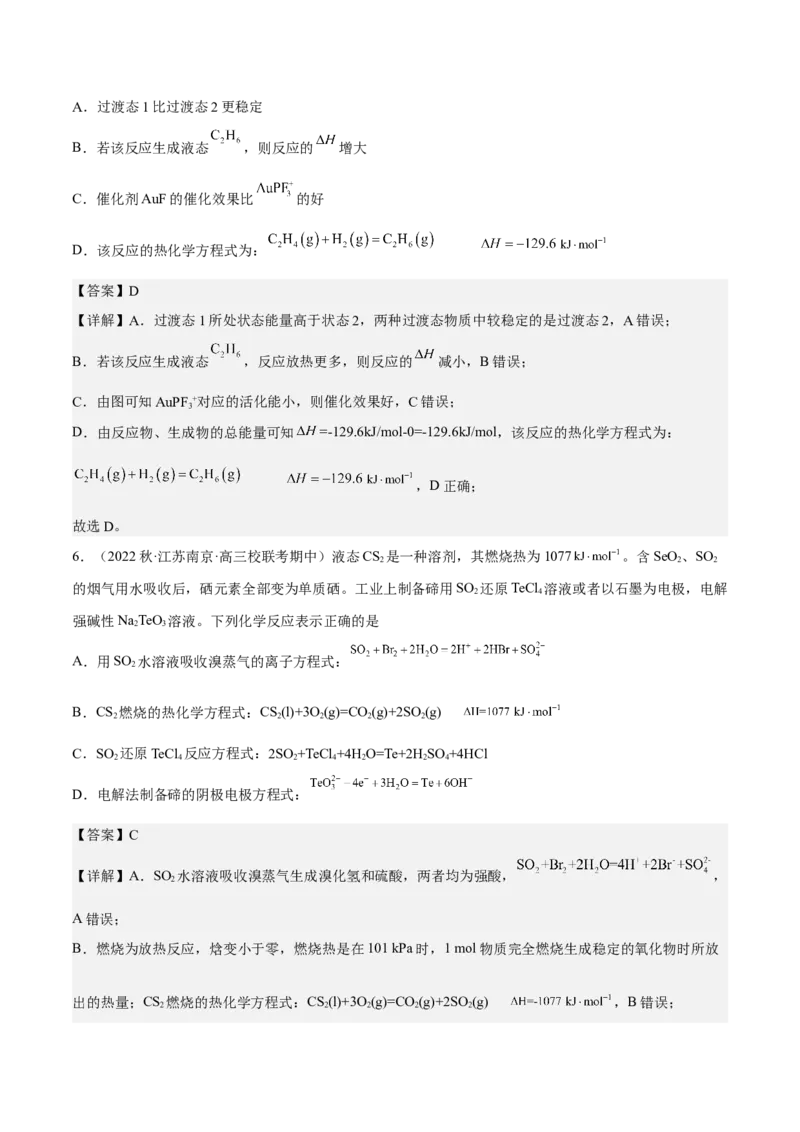 专题七化学反应与能量-冲刺2023年高考化学二轮复习核心考点逐项突破（解析版）_05高考化学_新高考复习资料_2023年新高考资料_二轮复习