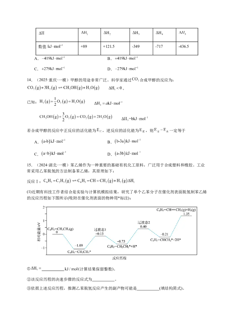 专题19化学能与热能（原卷版）-备战2025年高考化学二轮&middot;突破提升专题复习讲义（新高考通用）_05高考化学_2025年新高考资料_二轮复习