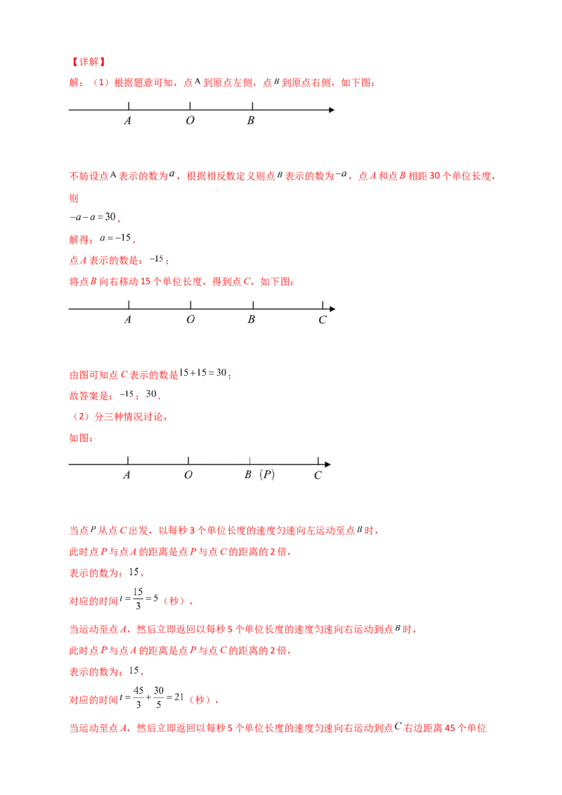 专题08数轴上动点返回（解析版）_初中数学人教版_7上-初中数学人教版_7上-初中数学人教版（旧版）赠送_07专项讲练