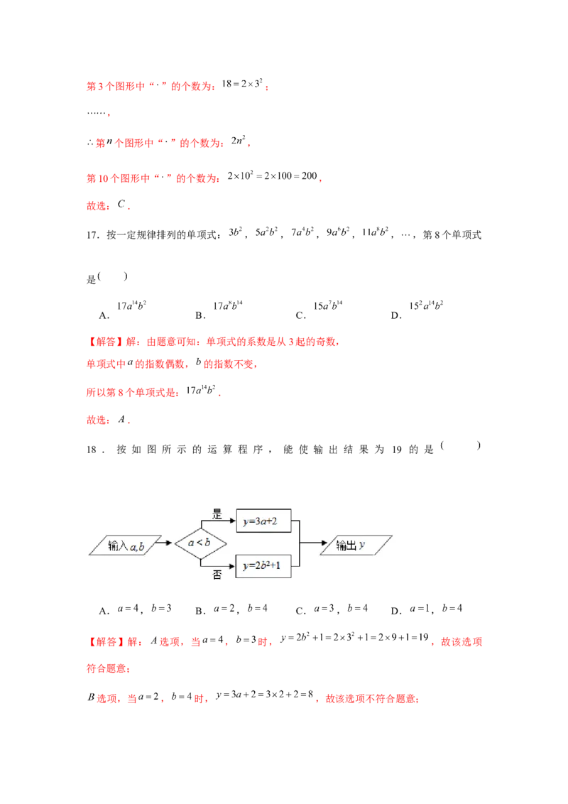 专题2.4探索规律（强化）（解析版）_初中数学人教版_7上-初中数学人教版_7上-初中数学人教版（旧版）赠送_06习题试卷_1同步练习_3题型分层练（基础+强化）