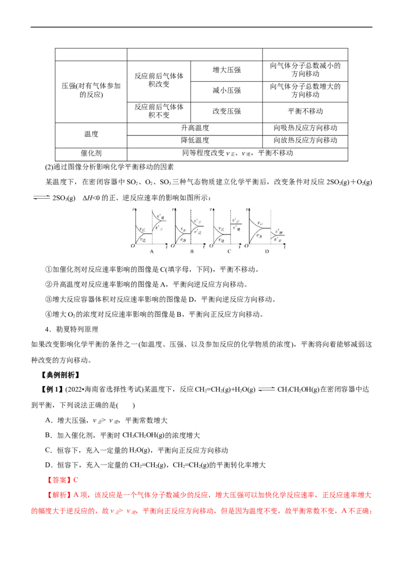 专题09化学反应速率与化学平衡（讲）（学生版）_05高考化学_通用版（老高考）复习资料_2023年复习资料_二轮复习_2023年高考化学二轮复习讲练测（全国通用）