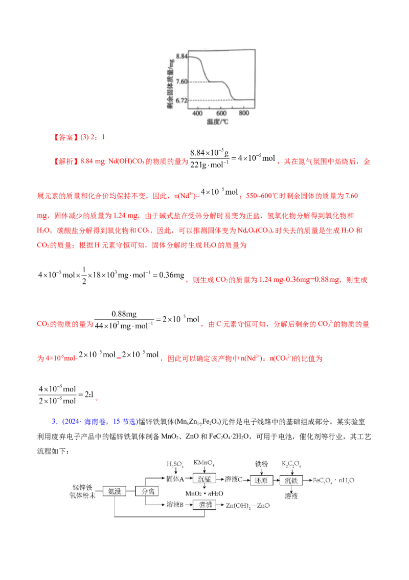 专题10大题突破&mdash;&mdash;化学工艺流程（讲义）（解析版）_05高考化学_2025年新高考资料_二轮复习_上好课2025年高考化学二轮复习讲练测（新高考通用）3379109_主题四化学工艺流程