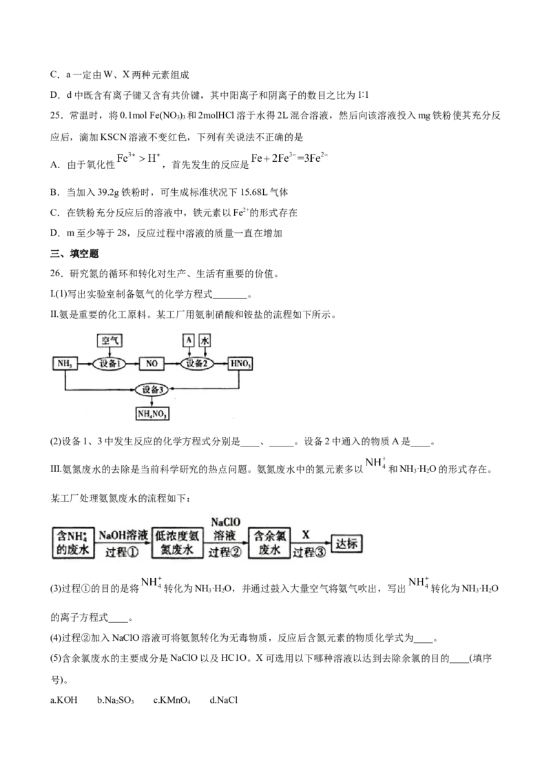 专题10元素及其化合物（含解析）_05高考化学_2025年新高考资料_专项练习_2025高考化学专题复习冲刺练习（含解析）（完结）