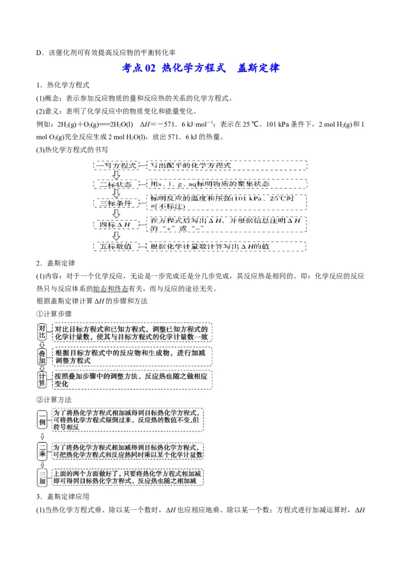专题05化学反应中的能量变化（专讲）-瞄准2023年高考化学二轮专题考点抢分计划（原卷版）_05高考化学_新高考复习资料_2023年新高考资料_二轮复习