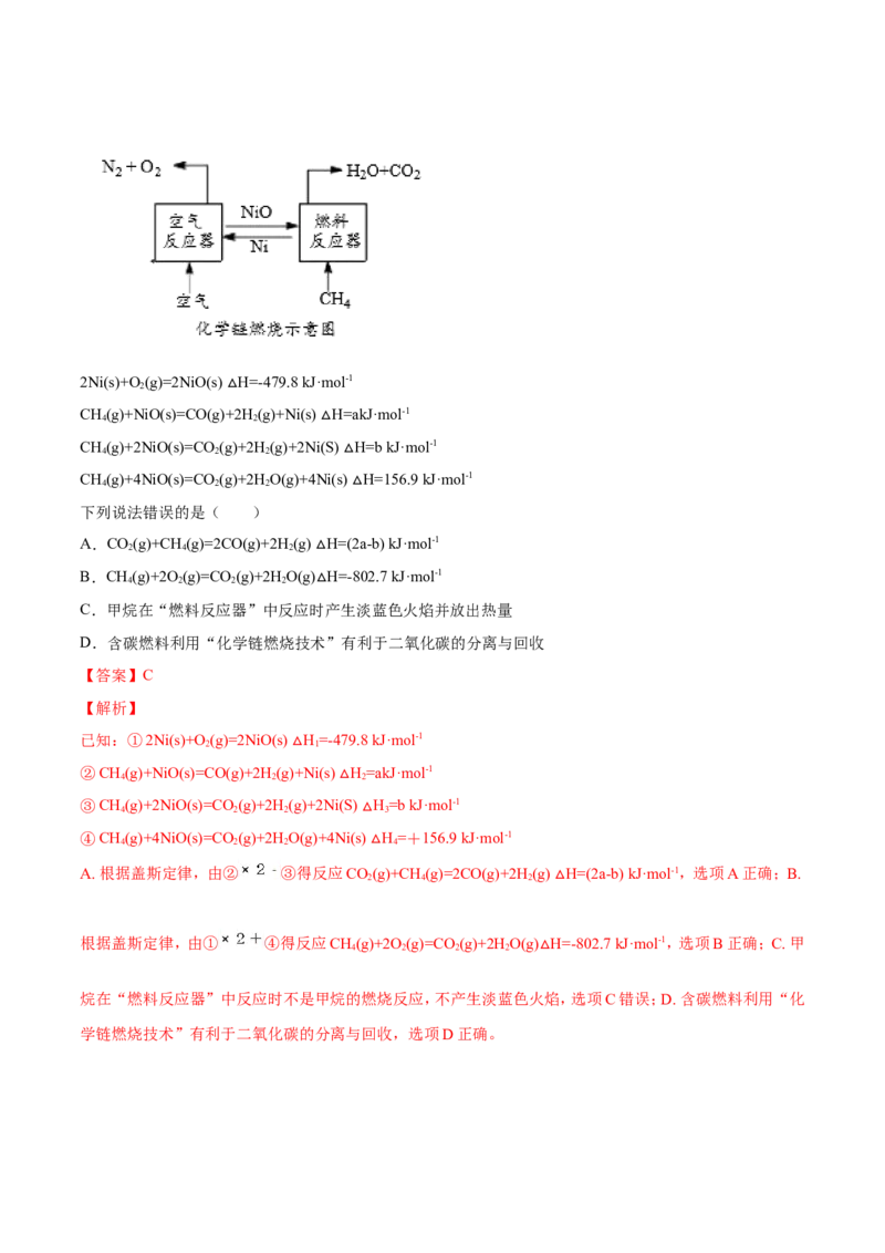 专题12反应热热化学方程式-2019年高考化学易错题汇总（解析版）_05高考化学_新高考复习资料_2022年新高考资料_2022年一轮复习各版本_1.高考化学2022年一轮复习通用版