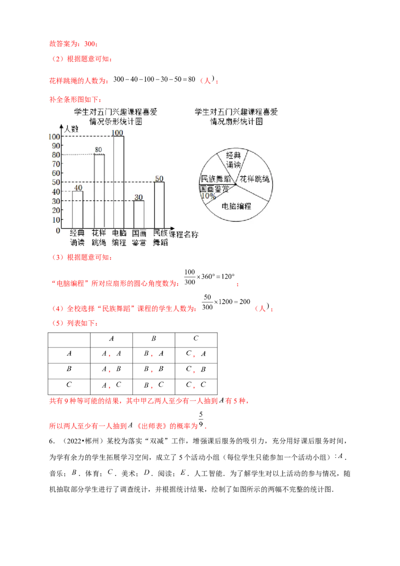 专题31概率初步中考真题练（解析版）_初中数学人教版_9上-初中数学人教版_06习题试卷_5专项练习