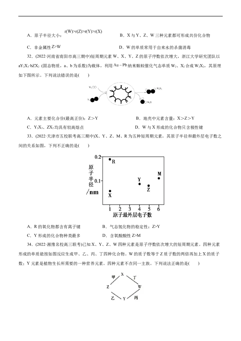专题05物质结构与元素周期律（练）（原卷版）_05高考化学_通用版（老高考）复习资料_2023年复习资料_二轮复习_2023年高考化学二轮复习讲练测（全国通用）